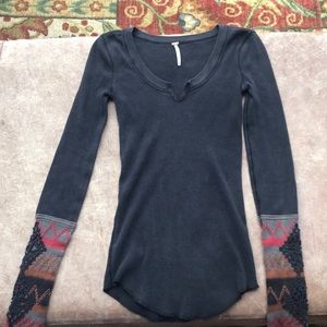 Free People Long Sleeve Waffle Weave